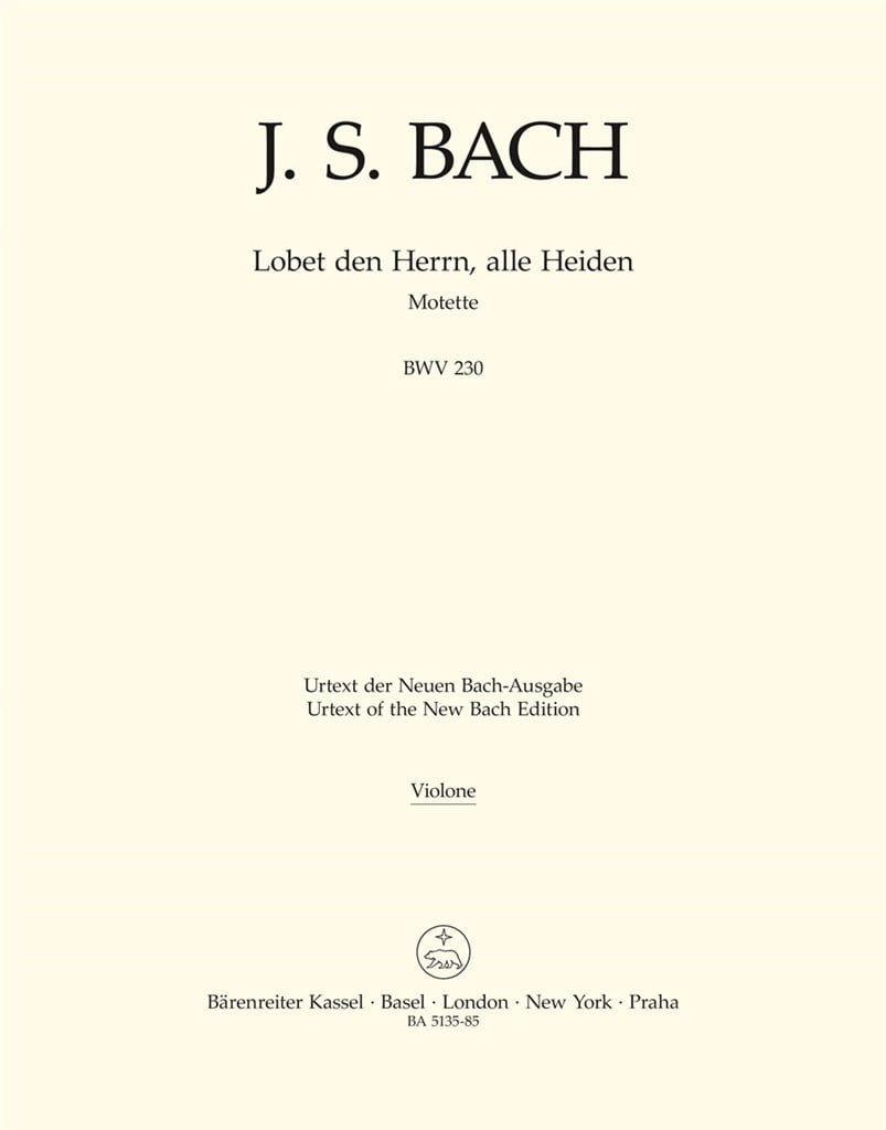 Motet 6 BWV230 Lobet den Herrn, alle Heiden